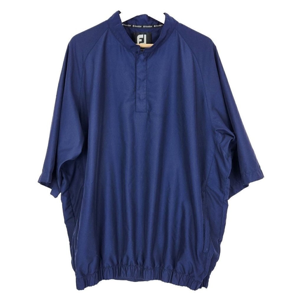 FootJoy Windshirt‎ Mens XL Dark Blue Short Sleeve Golf Pullover FLAW